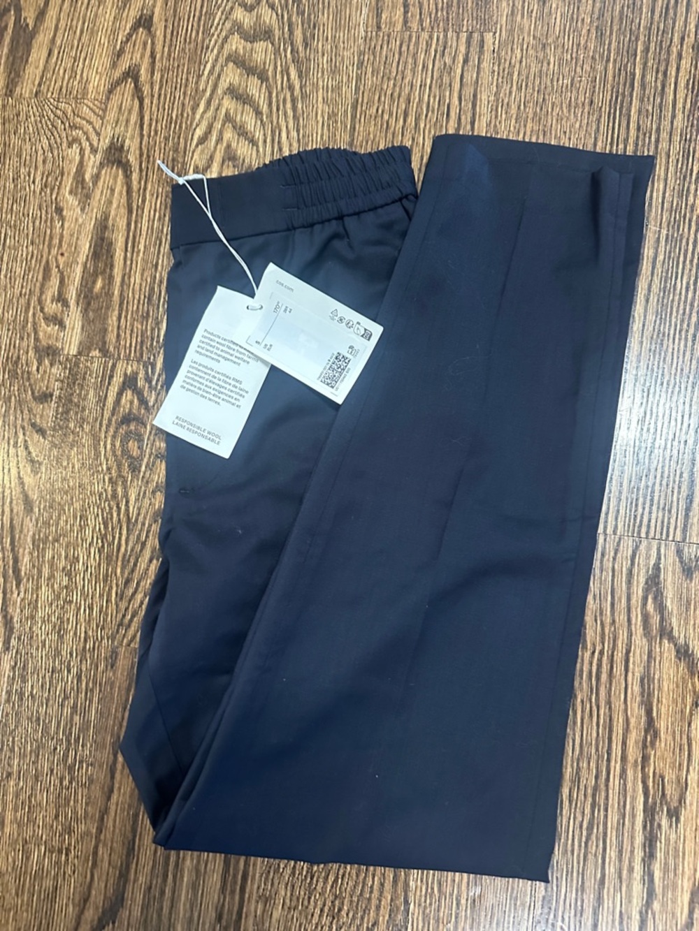 Men's COS Black Stretch Knit Trousers - Classic Pull-On Pants